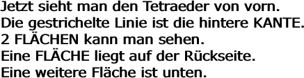 Jetzt sieht man den Tetraeder